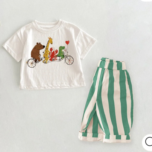 Baby Toddler Animals Riding Bikes 2 Piece Set