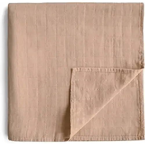 Muslin Baby Swaddle Blanket | 100% Organic Cotton (Natural)