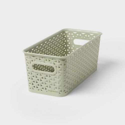 Y-Weave Half Medium Decorative Storage Basket Green - Brightroom™