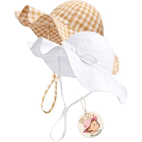 FURTALK Baby Sun Hat Toddler Beach Hats with UPF 50+ Sun Protection Wide Brim Girls Bucket Hat