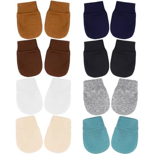 Newborn Baby Mittens No Scratch Cotton Elastic Wrist Gloves Infant Toddler Mittens for Baby Boy Girl 0-6 Months