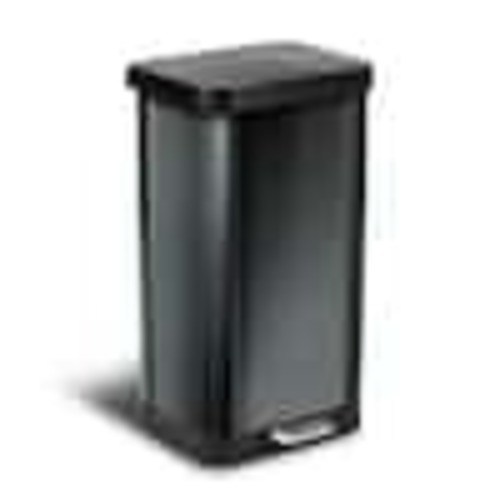 Glad 20 Gal. Pewter Stainless Steel Step-on Kitchen Trash Can w/Clorox Odor Protection Lid GLD-74518