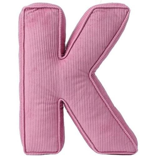 Pink Letter Plush Pillow, Letter Hugging Throw Pillows, Decorative Corduroy Initial Letter Shaped Throw Pillows, Letter Pillows English Alphabet A to Z for Sofa Bedroom Living Room Decor (K)