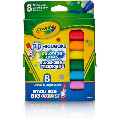 Crayola Pip Squeaks Washable Markers, Mini Markers in Classic Colors, 8 Count