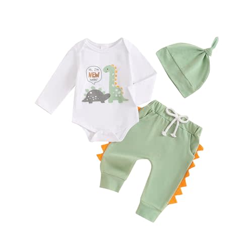 Newborn Infant Baby Boy Outfit Romper Bodysuit Dinosaur Cartoon 0-3 Months Baby Boy Clothes 3.6 9 Months Gift Sets