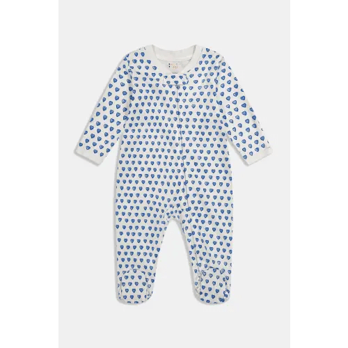 Infant Hearts Zipper Footie
