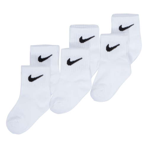 NIKE Children's Apparel Baby Mid Cut Quarter Gripper Socks, White As 6/12M