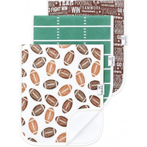 Copper Pearl Premium Baby Burp Cloths - 3-Pack Large Cotton Burp Cloths, Extra Soft Spit Up Rags with 3 Absorbent Layers, Perfect for Baby Boy and Baby Girl Gifts (21" x 10" Size, Blitz Set)