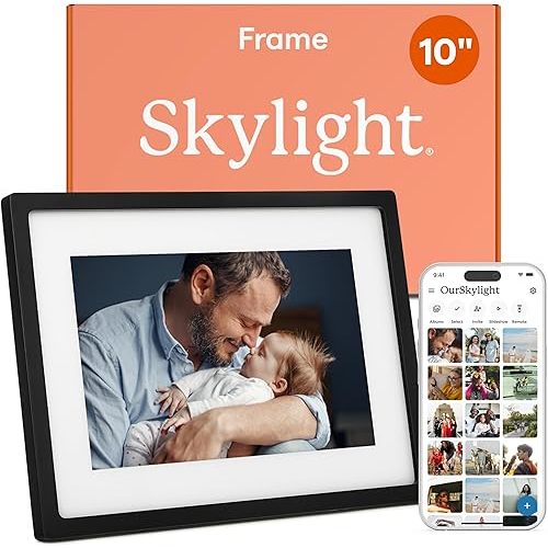 Skylight Frame – WiFi Digital Picture Frame Customer Support, Touch Screen Digital Photo Frame with Easy Setup, Photo Gifts for Parents and Grandparents - 10 Inch Black