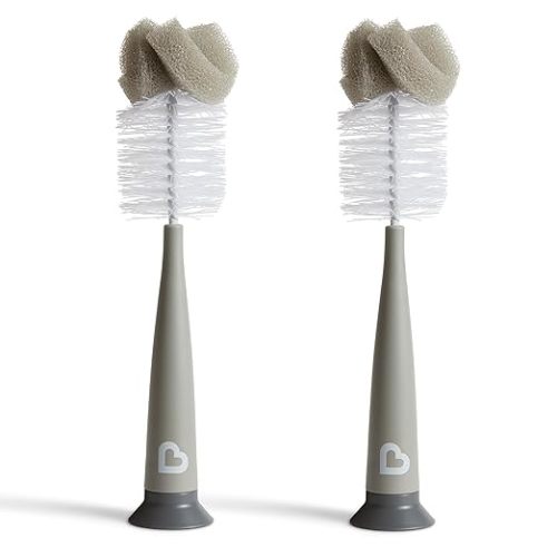 Munchkin® Sponge™ Bottle Brush, Modern Design, 2 Pack, Grey