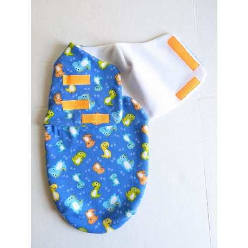 Dinosaur Baby Swaddle Sack: Flannel & Fleece Newborn Wrap