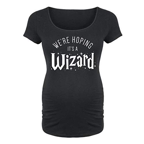 were Hoping Its A Wizard - Maternity Scoop Neck T-Shirt