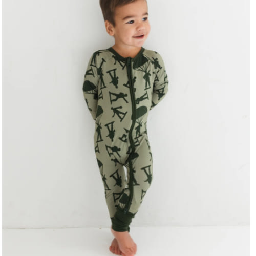 Army Men Zipper Romper – In My Jammers