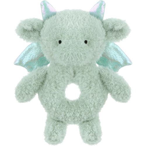 Apricot Lamb Baby Dragon Dinosaur Soft Rattle Toy, Plush Stuffed Animal for Newborn Soft Hand Grip Shaker Over 0 Months (Dragon, 6 Inches)
