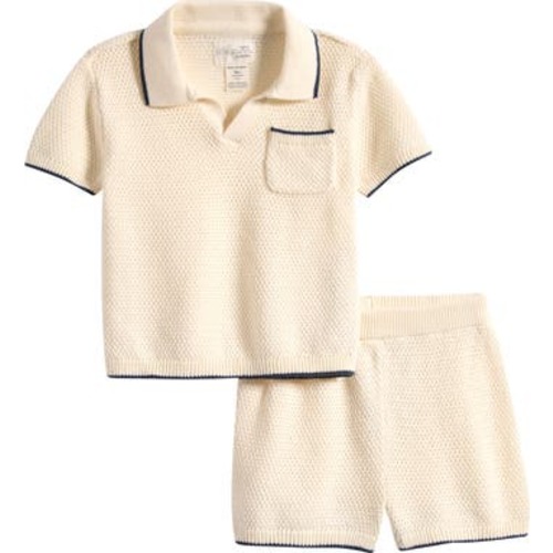 Organic Cotton Knit Polo & Shorts Set, 9M