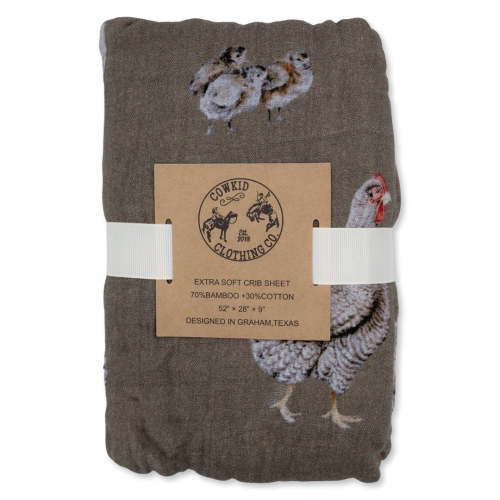 Chicken Bamboo Muslin Crib Sheet
