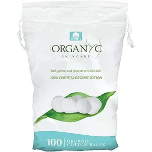 Organyc 100% Organic Cotton Balls for Sensitive Skin, 100 Count