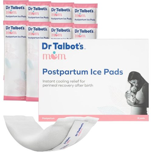 Dr. Talbot's Mom Postpartum Ice Pads for Pain Relief - 8-Pack - 2-in-1 Absorbent Postpartum Pads for Women After Birth | 8 Count
