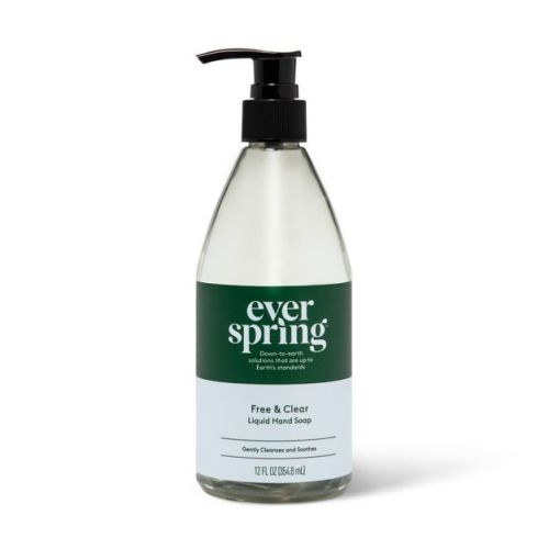 Liquid Hand Soap - Fragrance Free - 12 fl oz - Everspring™: Hypoallergenic, Paraben-Free, Non-Toxic, Phthalate-Free
