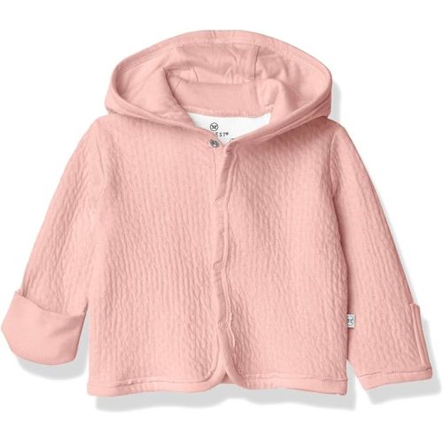 HonestBaby unisex-baby Matelasse Snap-front Hoodie 100% Organic Cotton Infant Baby Boys, Girls