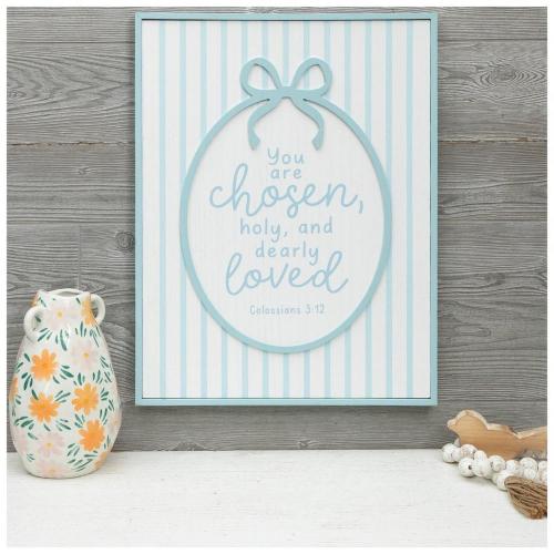 Colossians 3:12 Striped Wood Wall Decor