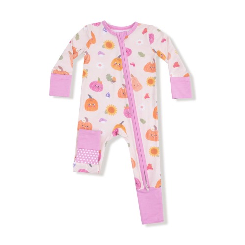 Autumn Pumpkins Print Convertible Zip Romper, 6-12M