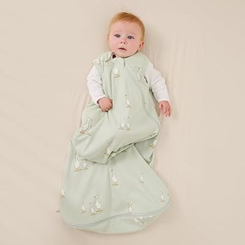 Ecolino Organic Cotton Baby Sleep Sack - 2-Way Zipper Baby Wearable Blanket - Infant Sleeping Bag Sack - 6-18 Months - Goose