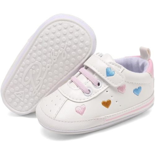 Clowora Baby Boys Girls Shoes Non-Slip Rubber Sole Sneakers Infant First Walking Toddler Crib Shoes Newborn Loafers Flats.