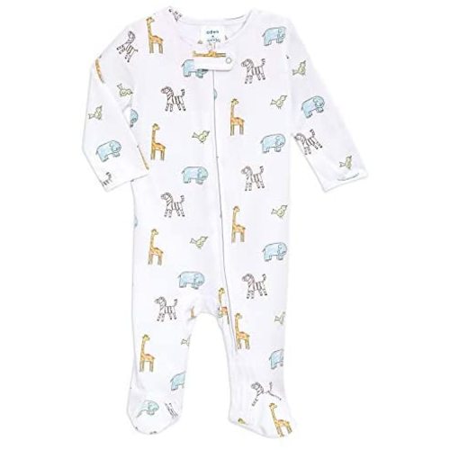 aden + anais Baby Comfort Knit Footie One Piece – Onesie Footie Pajamas for Babies – Newborn & Infant Long Sleeve Union Suit – Super Soft Cotton Muslin Footie PJ’s, Jungle Jammin, 0-3M
