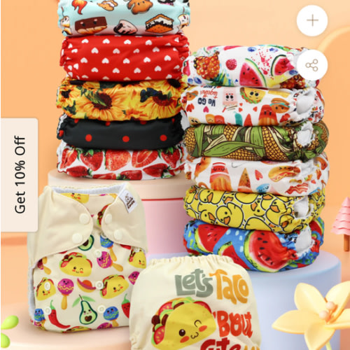 POCKET DIAPER 1.0 6 PACK(NO INSERTS) - BUY 2 GET 1 FREE