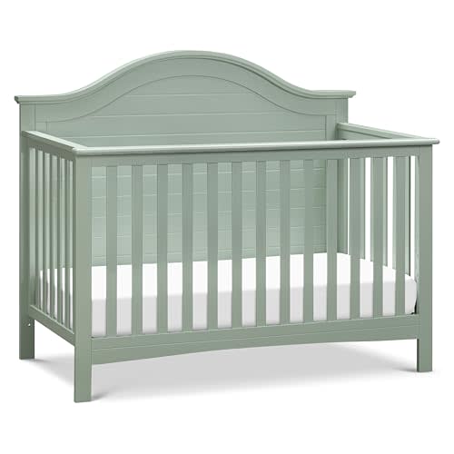 Carter’s by Davinci Nolan 4-in-1 Baby Crib - Convertible to Toddler Bed, Daybed, Full-Size Bed - GREENGUARD Gold Certified - 4 Adjustable Mattress Heights - Conversion Kit Sold Separately, Light Sage