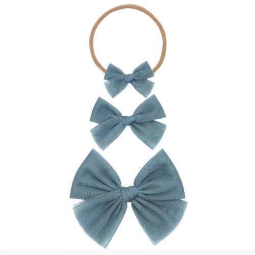 Tulle Bow - Ocean Headband