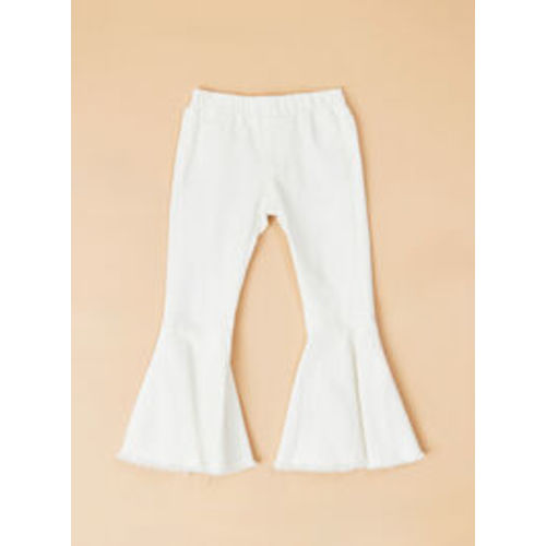 Baby Heart Pocket Flare Jean in White | Tullabee