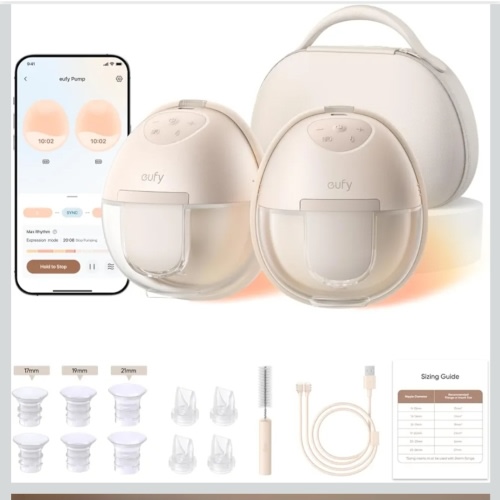 Amazon.com : eufy Security Heated Wearable Breast Pump S1 Pro, Slim Hands-Free with Industry-Leading HeatFlow Tech, Wireless Charging Case, App-Controlled OptiRhythm, Hospital-Grade Suction, in-Bra Use