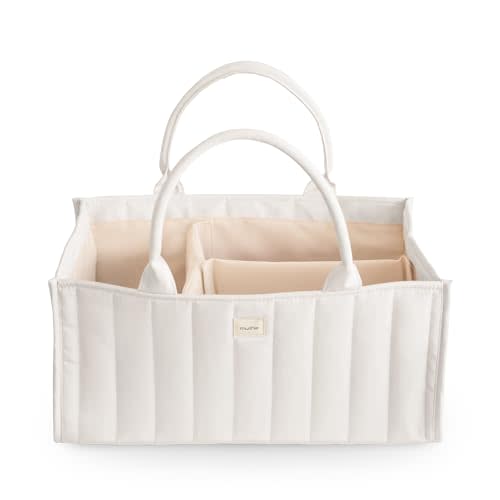 mushie Baby Diaper Caddy | Newborn Essentials Organizer (Ivory)
