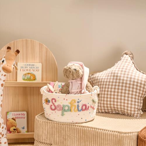 Personalized Baby Gift | Handmade Candy Basket | Laundry Basket | Newborn Gift | Baby Shower Keepsake | Toy Storage Basket | Home Organizer