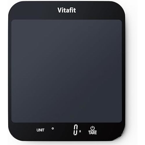 Vitafit 33lb/15kg Food Scale in 1g/0.1oz Precision, High Accuracy Assured by Professional Factory Since 2001, Kitchen Scale for Cooking and Baking, LED Display, Black