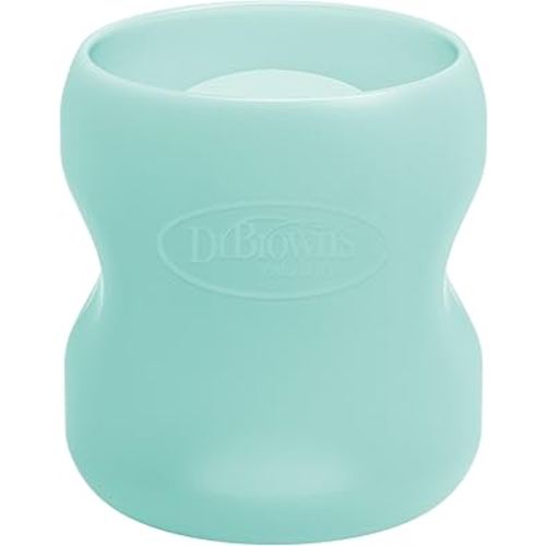 Dr. Brown's Options+ Wide-Neck Glass Bottle Sleeve, 100% Silicone, Mint, BPA-Free, 5 oz, 1-Pack