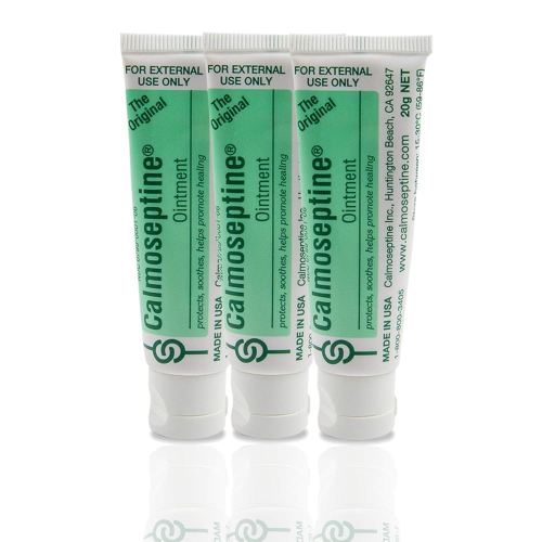 Calmoseptine Ointment. Soothing Menthol Relief for Skin Irritations. 20 gram Travel Size Tube, 3 Pack