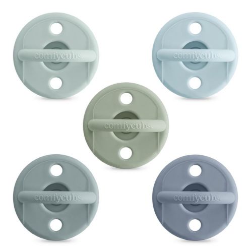 Comfy Cubs Baby Pacifier - Breast-like Nipple Shape - 0+ Months - 5 Pack - 100% Food Grade Silicone