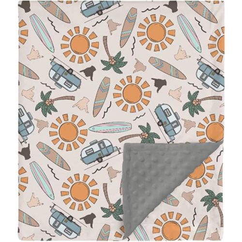 Beach Surfing Baby Blanket