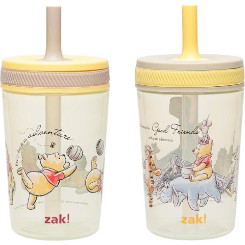 Zak Designs Disney Winnie the Pooh Kelso Toddler Cups For Travel or At Home, 15oz 2-Pack