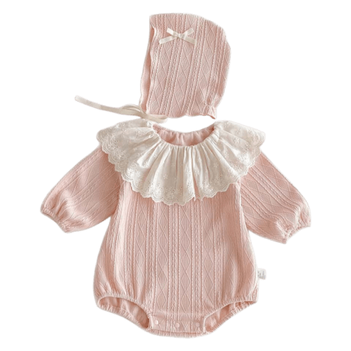 Pink Baby Bodysuit & Hat Set | Petit Hollow