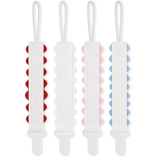 Pacifier Clip for Baby Boy and Girl, 4 Pack B