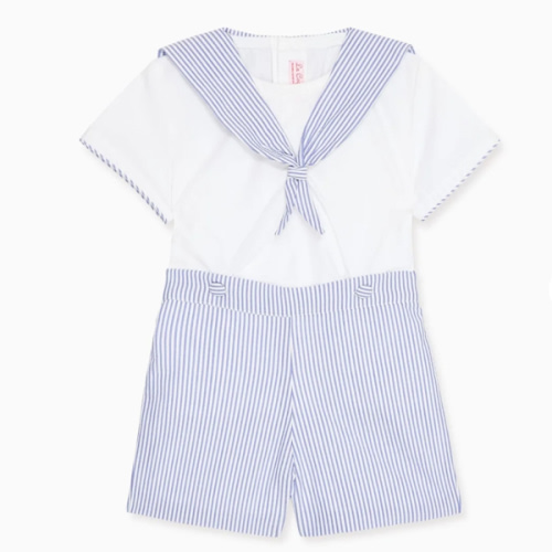 Dark Blue Stripe Antonio Baby Boy Set | La Coqueta UK – La Coqueta Kids