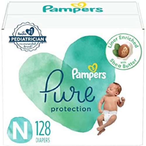 Pampers Pure Protection Disposable Baby Diapers, Hypoallergenic and Unscented Protection - Size 0