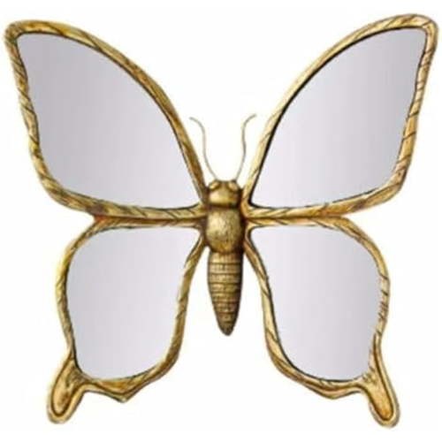 Gold Butterfly Wall Decoration Hanging Mirror, Vintage Butterfly Resin Creative Wall Accessoires for Tabletop,Shelf,Office,Home,Living Room,Dining Room Decor$$Electronics Accessories