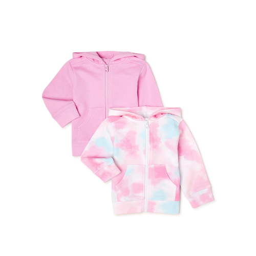 Garanimals Baby Girls French Terry Hoodie, 2-Pack, Sizes 0/3M-24M