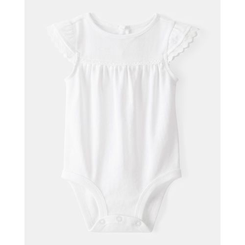 Baby Pointelle Short-Sleeve Bodysuit - White - OshKosh B'gosh | Carter's
