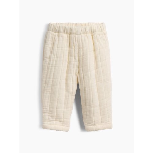 Baby Quilted Gauze Pull-On Pants (blue or cream)